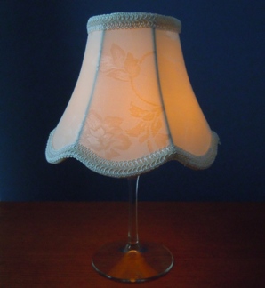 how to make a wine glass lamp
