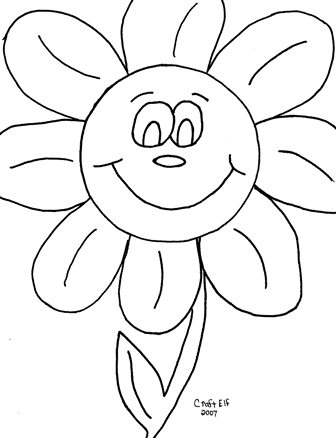 Free coloring page - big daisy flower - easy kids activity