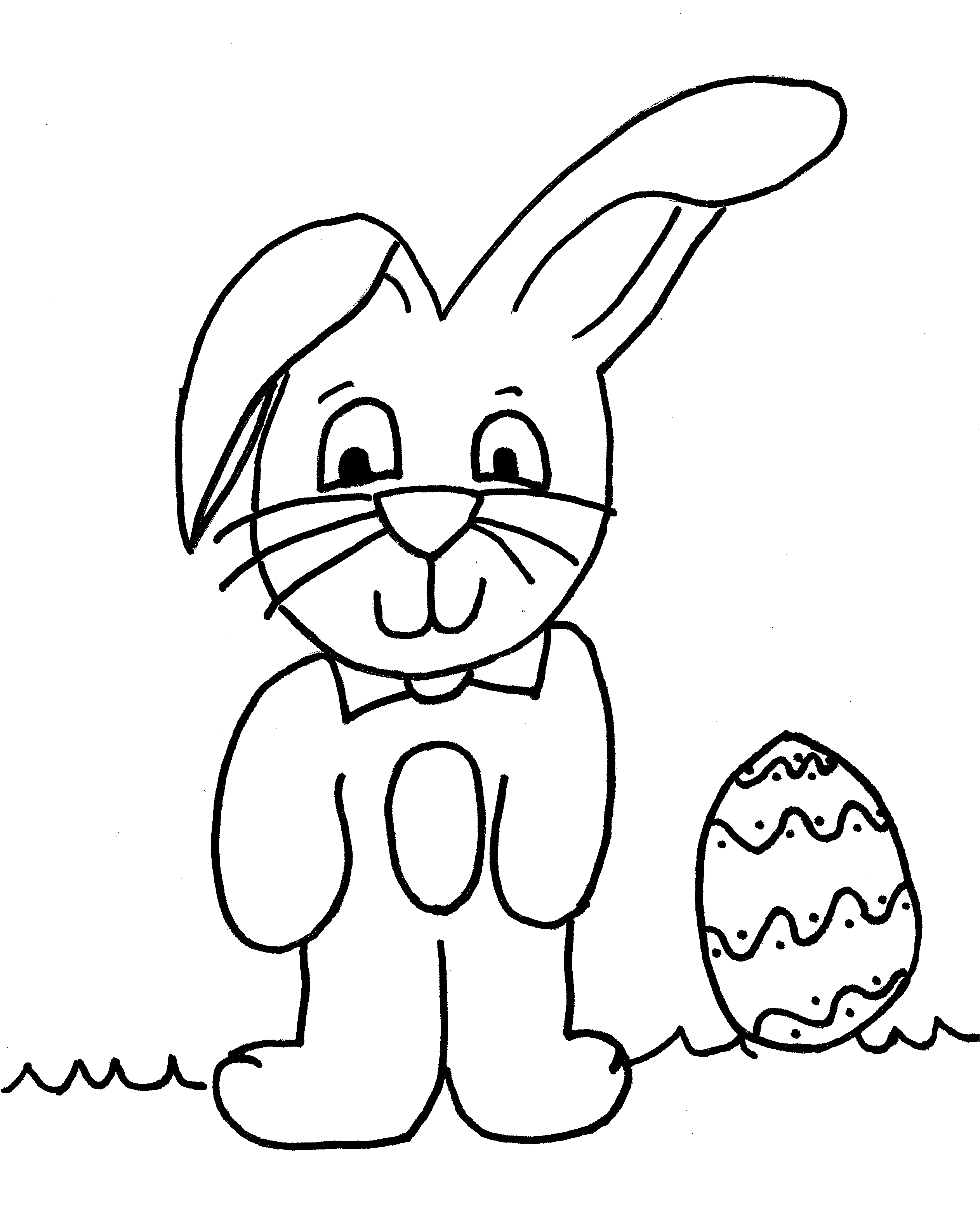 Free Easter coloring page - bunny and egg