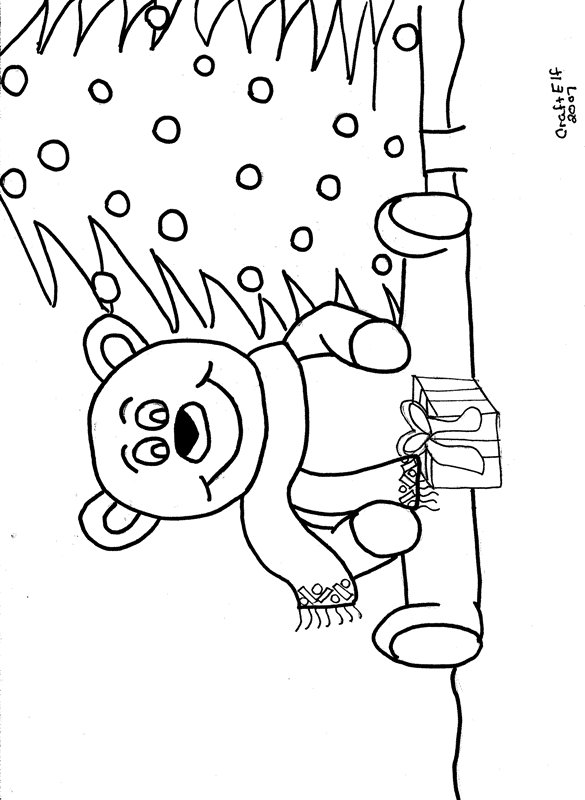 Free printable Christmas Polar Bear coloring page