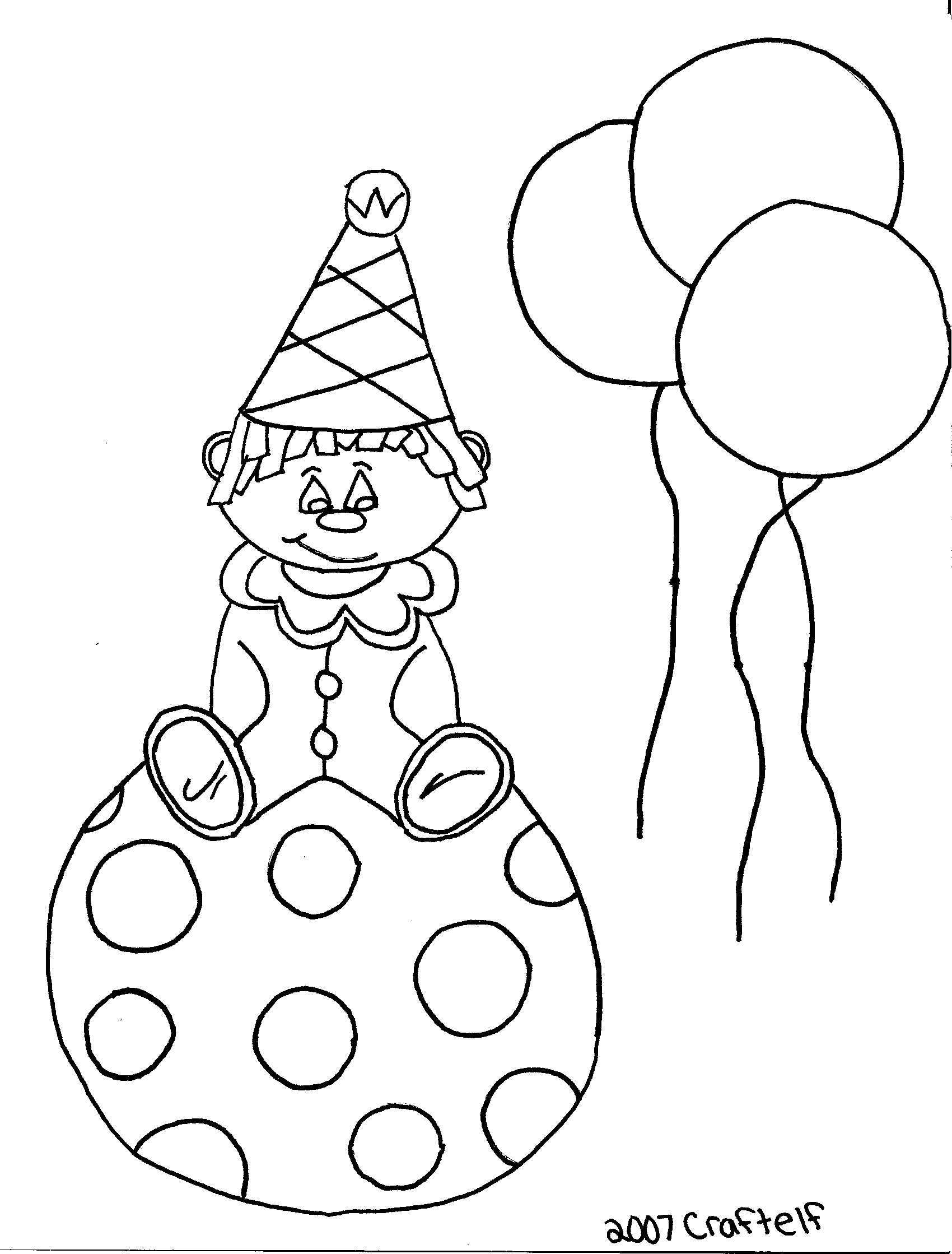 Free Coloring Pages - Clown