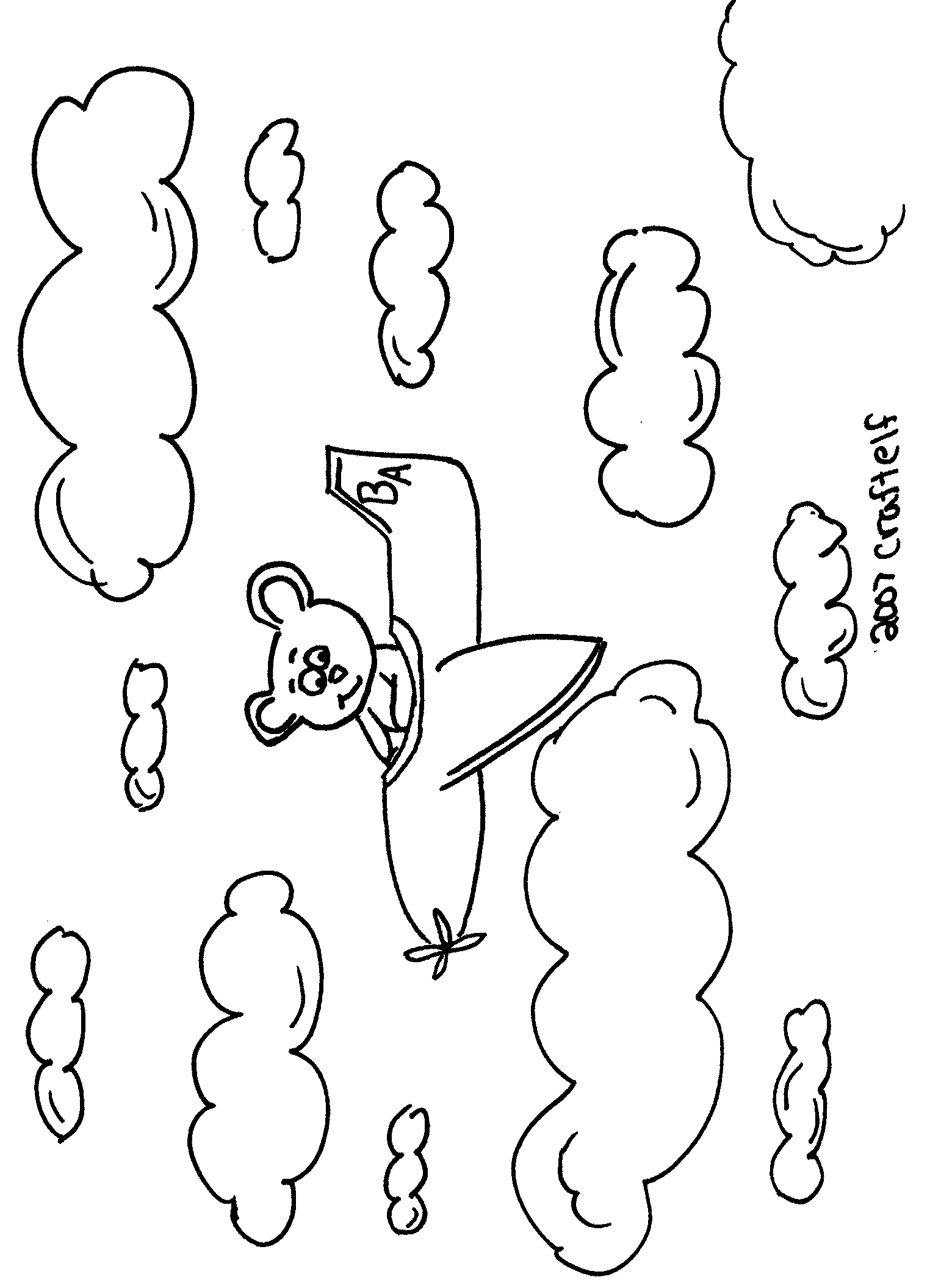 Free Coloring Pages - Airplane Bear & crafts