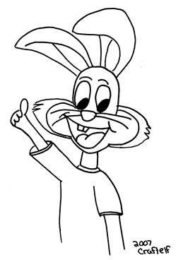 Free Coloring Pages - Happy Bunny