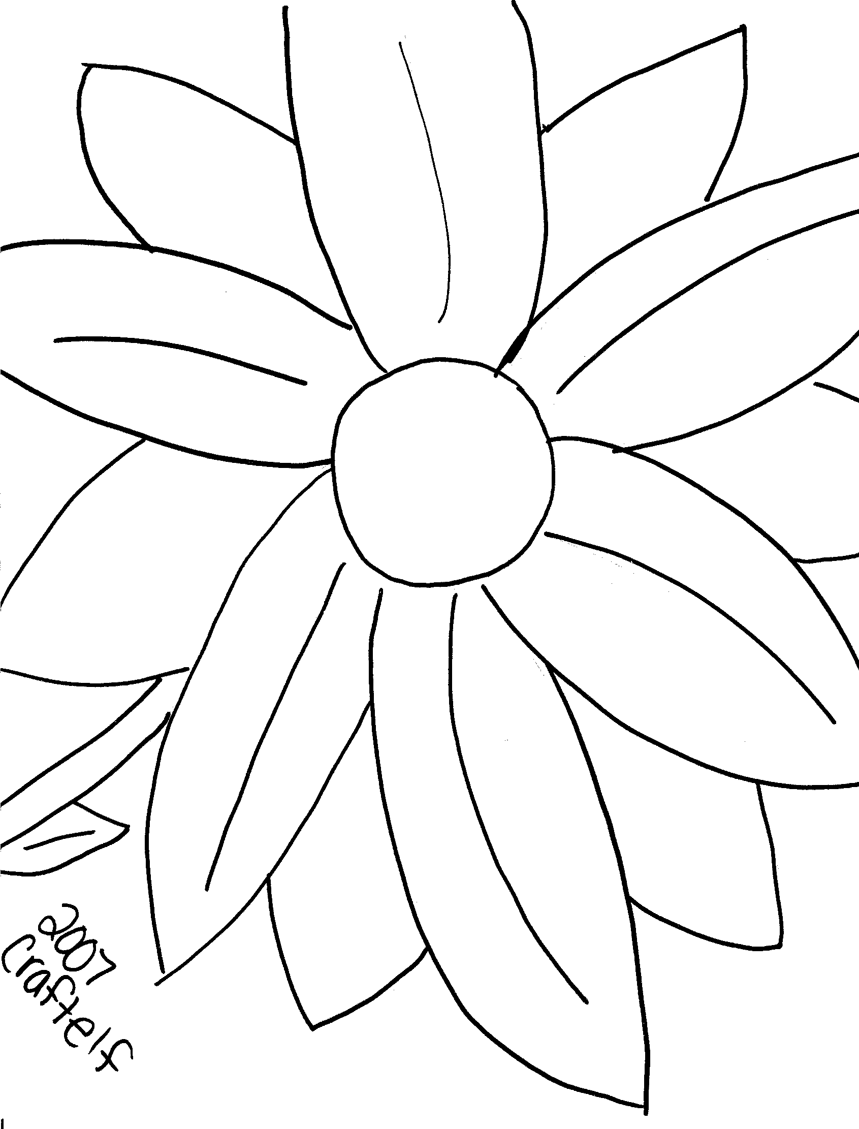 Free printable coloring page - giant flower from CraftElf