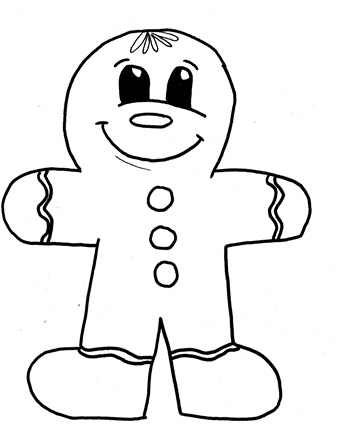 Free Gingerbread man Christmas coloring page