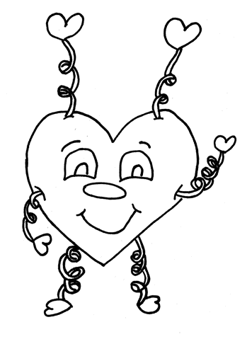 free Valentine's Day coloring page - heart man picture