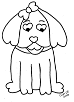 free Valentine's Day coloring page - Hearts the Dog