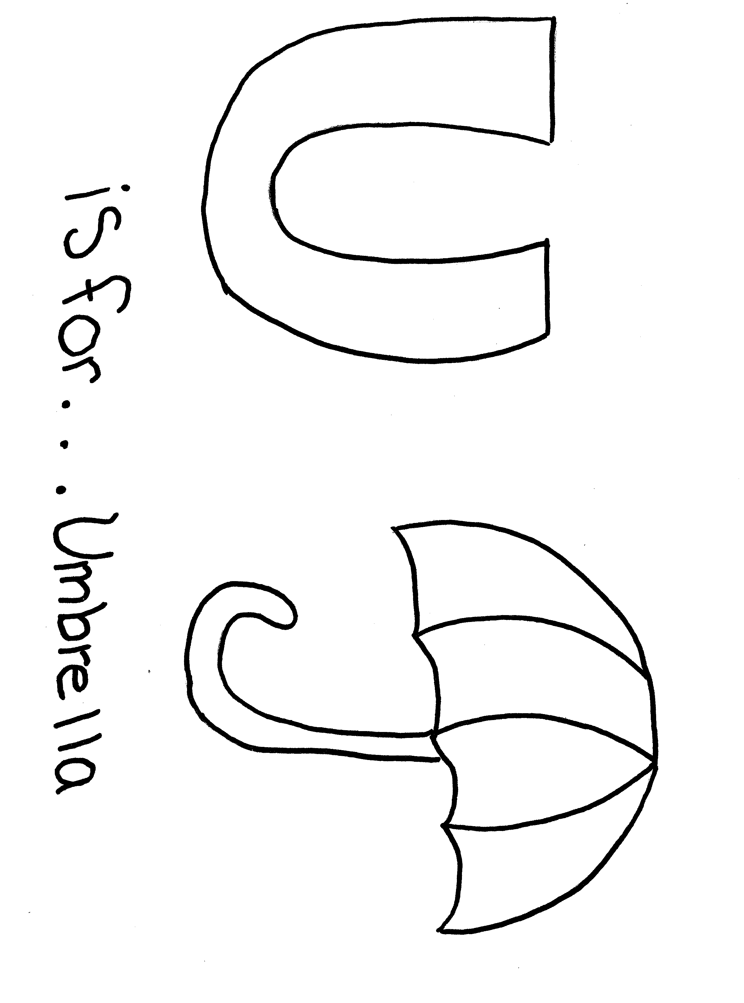 free family activity - alphabet coloring page featuring the letter U