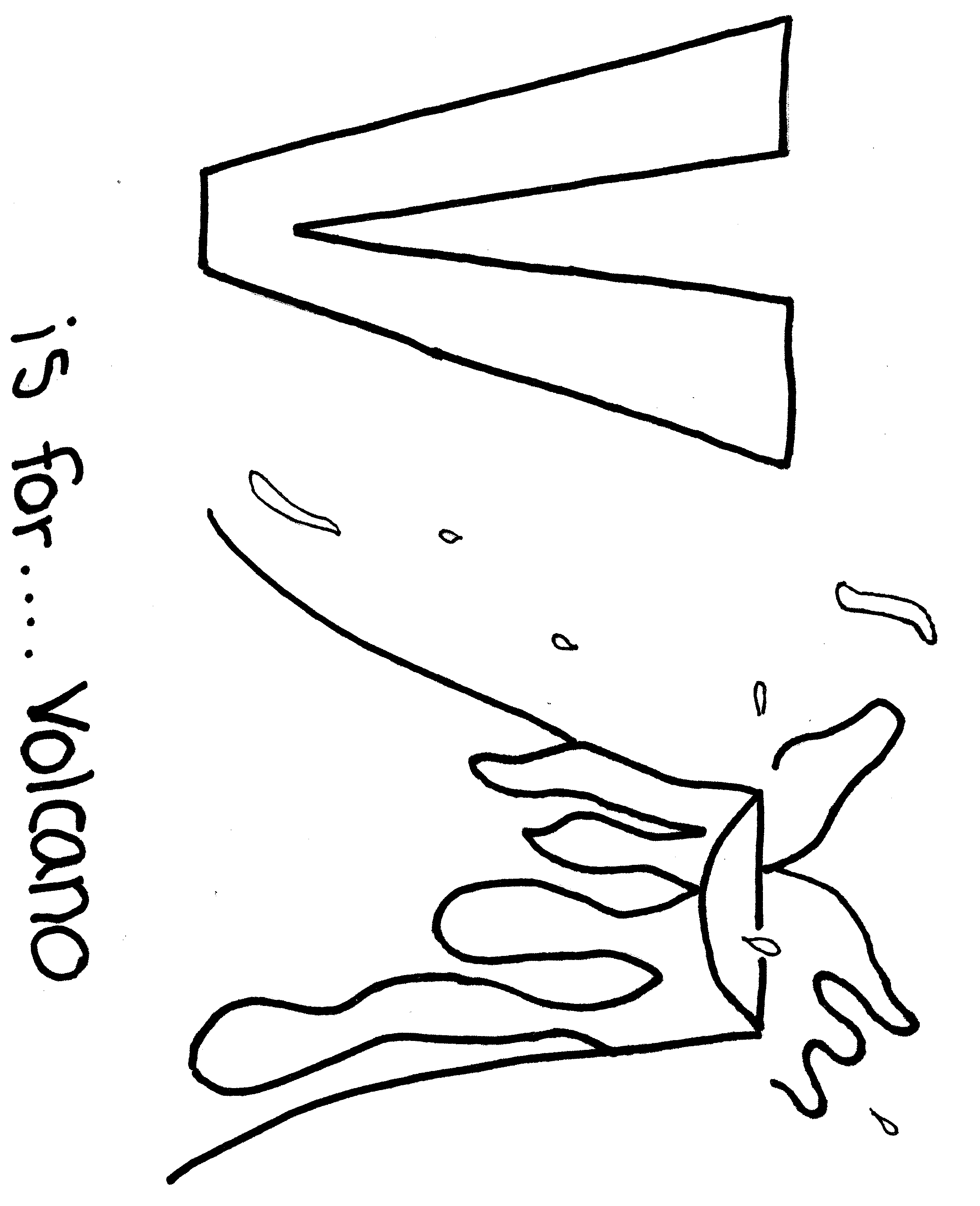 v is for volcano coloring pages - photo #46