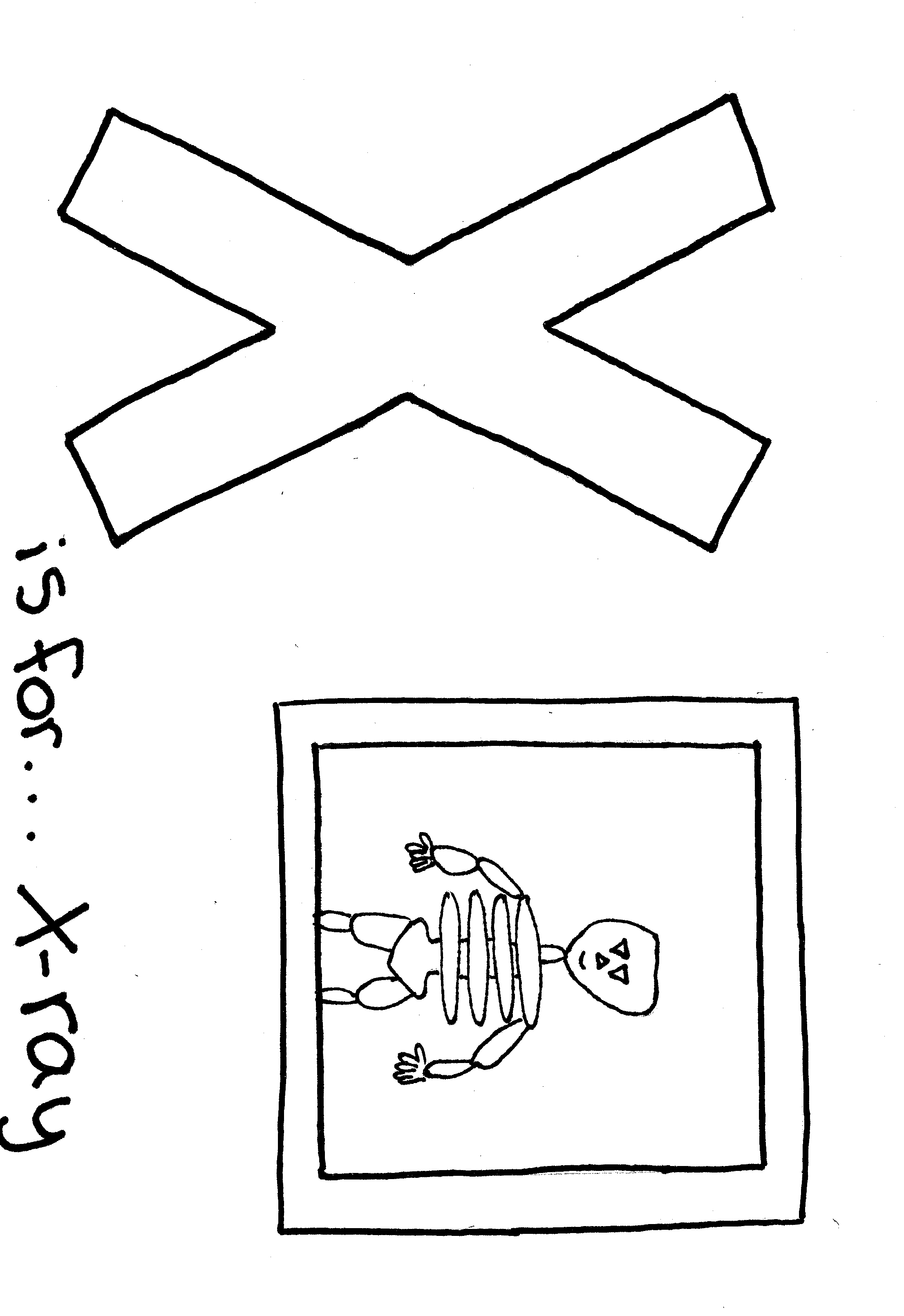 free family activity - alphabet coloring page featuring the letter X