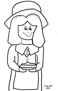 free pilgrim girl coloring page