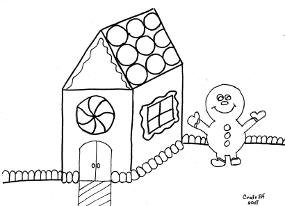 House Coloring on Gingerbread House Coloring Page