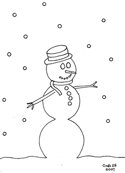 Free Snowman coloring page - fun rainy day kids activity
