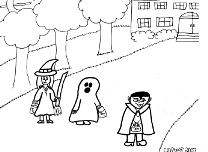 free Halloween Trick-or-Treat coloring page