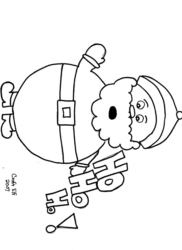 free kids activity - Rolly Polly Santa Coloring page