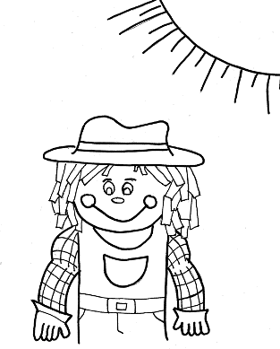 Free kids activity - scarecrow coloring page