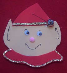 Elf Christmas magnet craft made from craft foam