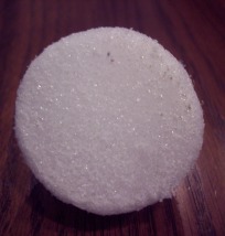 Cut the bottom off a Styrofoam ball when making a gumdrop Christmas tree ornament