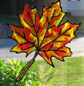 Craft leaves with special paint to stick on your windows