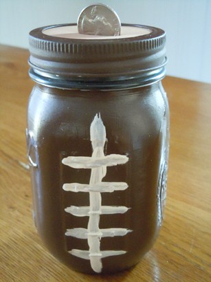 Craft Ideas Mason Jars on Football Crafts  Make A Football Bank