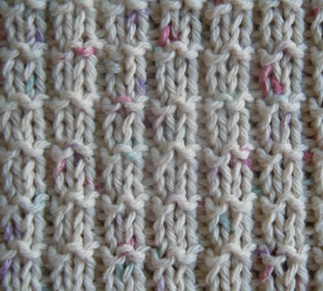 knitting pattern; closeup waffle stitch