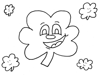 free printable St. Patrick's Day coloring page - shamrock picture