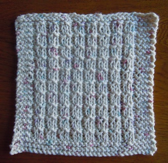 Honeycomb Dishcloth Easy Ribber Project - Knit Dishcloth Pattern